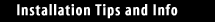 Installation Tips and Info